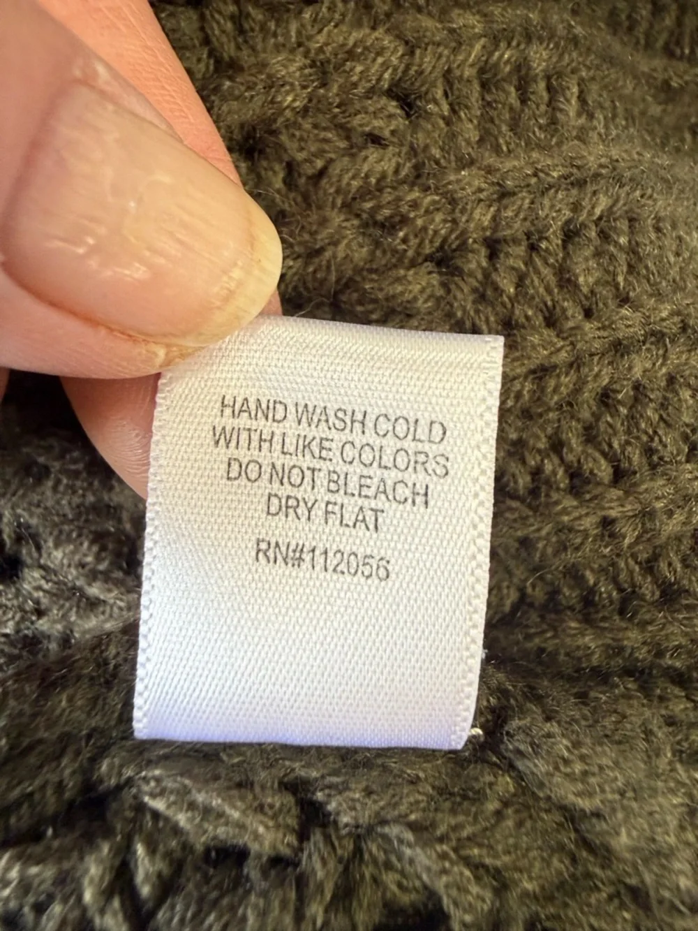 Olive Green Waffle Knit Women's Sweater